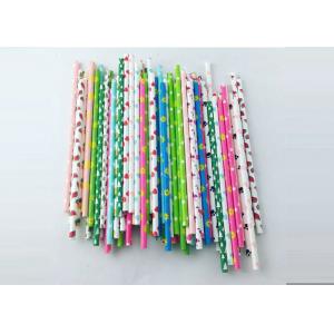 China Environment Friendly Colored Paper Straws , Striped Paper Drinking Straws colored paper straws wholesale