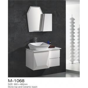 Waterproof Bathroom Sinks And Vanities / Modern Bathroom Vanities MDF Material