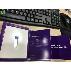 China Fast Start Up Original USA Windows 10 Pro Retail Box 3.0 USB &amp; Key Card Inside Sealed Purple Box wholesale