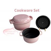 China Enameled Cast Iron Skillets 2 In 1 Double Dutch Oven Cookware Sets on sale