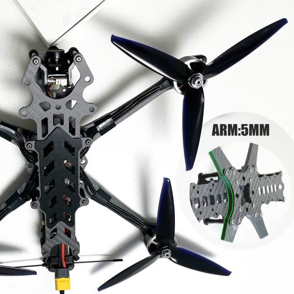 Mark4 V2 FPV Racing Drone Kit con marco de fibra de carbono y 2.5W VTX 5 a 13 pulgadas de control remoto de largo alcance de RushFPV