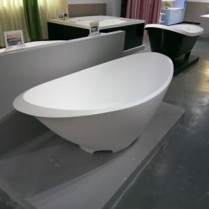 Modern Luxury Stone Freestanding Tub Smooth Stand Alone Soaking Tub
