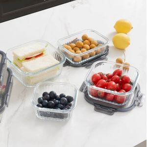China Borosilicate Glass Food Container with Airtight Cool Lock Lid wholesale