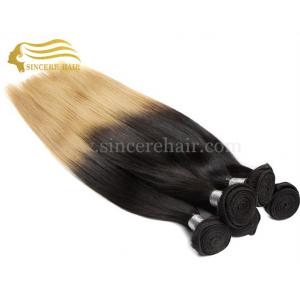 China 22 Inch Brazilian Remy Human Hair Weft Extensions For Sale - 22 Straight Ombre Blonde Human Hair Weave for sale supplier