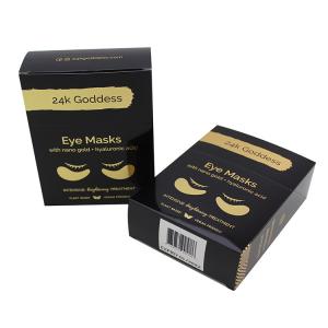 China Eye Mask  Cosmetic Packaging Box Glossy Black Gold Personal Care With Cutom Design supplier