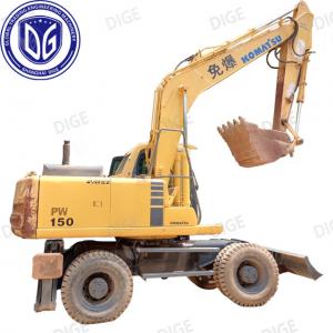 China Komatsu PC150W 15 Ton Used Wheel Excavator Hydraulic Driving supplier