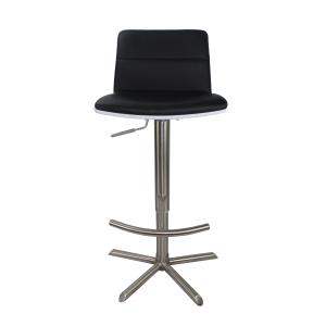 Round T Footrest SGS Brushed Pu Leather Bar Stool