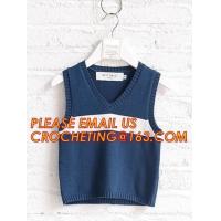 China Hot sale sleeveless, hand knit baby boys stylish sweaters, Fashion clothing kids knit vest pattern child sleeveless swea on sale