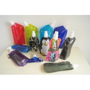 Custom Printed Collapsible Foldable Water Bags / Bottle with Carabineer