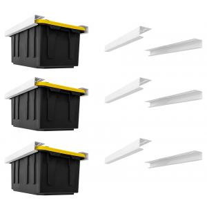 Adjustable Garage Container Storage System with Single Tier Overhead Storage Bins Rack