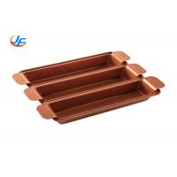 China RK Bakeware China Foodservice NSF Telfon Coat Aluminum Loaf Pans Pullman Three Cup Loaf Pan Copper Trisagna Pan on sale