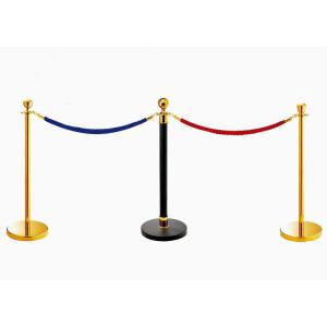 China Dia.32CM Base Mirror-Gold Finish Crowd Control Stanchion Finger - Print Resistant supplier