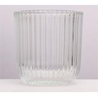 China 325ml Wedding Party Glass Candle Holders Elegant Transparent Design Home Decor on sale