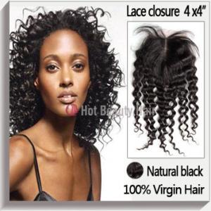 22# Micro Ring 5A Grade Lace Top Closure ，20 Inch Human Hair Weave