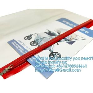 Zipper Pouch Bags, Clear Waterproof Document Bag, Assorted Color File Pockets, Large Capacity Plastic File Jackets, Multipurpose For Travel School Office And Home