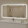 China Modern Home Decor Half Moon Rectangle Shape Led Light Smart Mirror Touch Sensor Switch Wall Bathroom Mirror wholesale