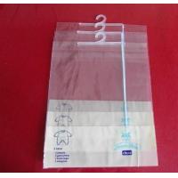 China PVC PE Apparel T-Shirt Plastic Pouches Packaging With Hook And Sliding Zipper on sale