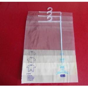 PVC PE Apparel T-Shirt Plastic Pouches Packaging With Hook And Sliding Zipper