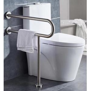Rust Proof U Shaped Floor Mounted Grab Bars With Polished Chrome Brushed Nickel