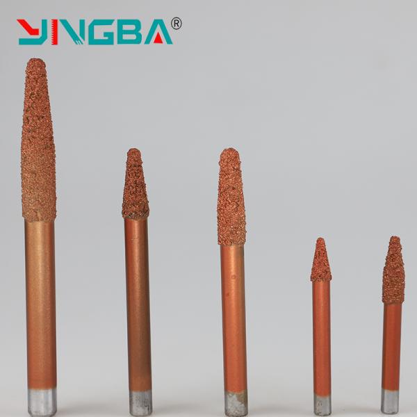 Brocas de grabado de piedra de diamante PCD profesional de buena calidad, cuchillo cónico de soldadura para CNC