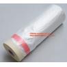 China PE pre-taped drop cloth, self adhesive auto painting pre-taped masking film, Pre-taped masking film is disposable produc wholesale