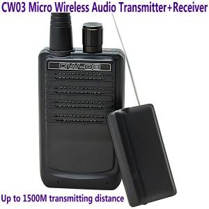 China CW03 Micro Wireless Audio Transmitter+Receiver Listening Bug 500M Remote Sound Monitor supplier