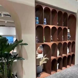 China Arched Metal Decorative Shelves Fashion Brown Metal Display Shelf supplier