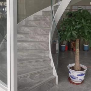 China Indoor Frameless Stair System Curved Tempered Glass For Railing Stair Balustrade supplier