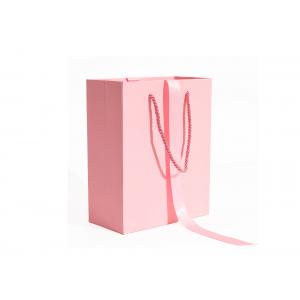 Custom Logo Romantic Pink Underwear Shopping Paper Bag With Rope Handles