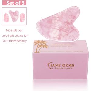 Polished Smooth Crystal Rose Quartz Gua Sha Board Jade Face Stone For Anti Aging