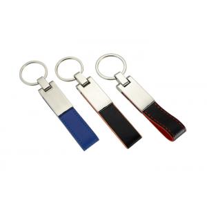 China Personalized PU Leather Key Chains Zinc Alloy Car Key Holder With Leather Strap supplier