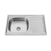 China PSON Above Counter Stainless Sink Kitchen Sink With Drainboard Anti Corrosion on sale