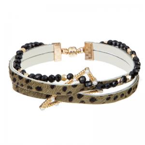 China KC-LBR070 Beads Leather Bracelet supplier