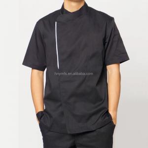 China Short Sleeve Chef Uniform Tops White 65% Polyester 35% Cotton Fabric supplier