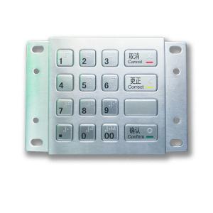 China ATM Payment Kiosk DES 3DES Encrypted Metal EPP Pin Pad With 16 Braille Keys USB supplier