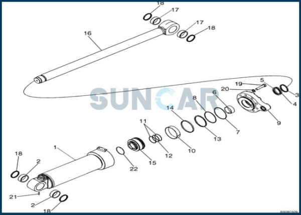 87529743 Tilt Bucket Cylinder Seal Repair Kit fits Loader CNH 821E 821F