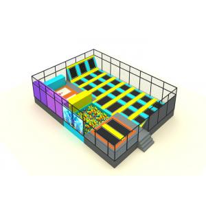 China Primary School Kids Trampoline Park Galvanized Steel Pipe And Nylon Mesh Material supplier