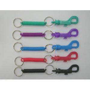 China Muti Colors Short Bungee Spring Coil PlasticTrigger Snap Coil w/Key Ring supplier