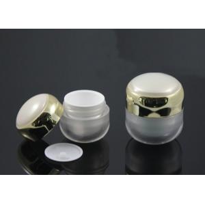 China Gold Rimmed Pearl White Plastic Cosmetic Jars Jet Molding Technology wholesale