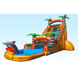 China Barry PVC Material Inflatable Water Slides 22FT Tropical Paradise With Silk Printing supplier