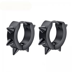 Meaeguet Black Gothic Punk Stud Earrings For Women Men 316L Stainless Steel Rivet Spike Earrings Rock Party Jewelry