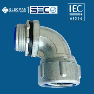IEC 61386 90 Degree Liquid Tight Angle Connector Zinc For Flexible Conduit