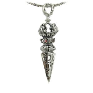 China Men's Stelring Silver Wheat Chain Thai Silver Vintage Vajra Pestle Amulet Pendant Necklace(N6030809) supplier