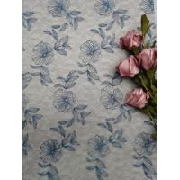 China Blue Voile Embroidered Lace Fabric Floral Tulle Mesh on sale