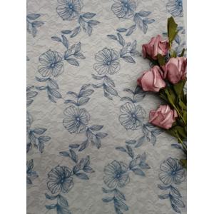 China Blue Voile Embroidered Lace Fabric Floral Tulle Mesh supplier
