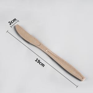 190mm Organic Wheat Fiber Disposable Knife Cutlery Eco Friendly For Travel