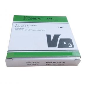 Vitamin D3 Injection 600000 Iu/1ml, 5AMPS/Box,  BP/USP/CP