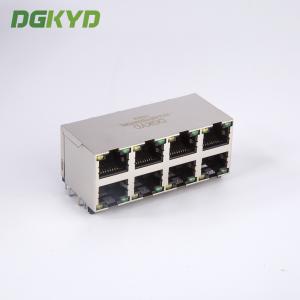 Shield Dual Deck 2x4 RJ45 Multiple Port Connectors Lan Switch Socket Y/G LED