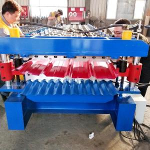 China Double Layer Corrugated Sheet Roll Forming Machine With Hydraulic Station supplier