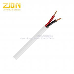 China 22AWG 2 Cores Stranded Bare Copper Audio Speaker Cable CMR Rated PVC In White supplier